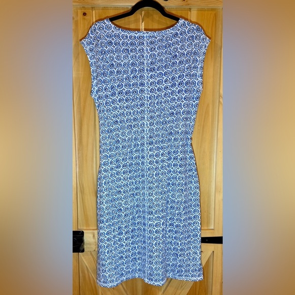 T by Talbots sleeveless Blue, Black, white Patterned Summer Dress size small - Picture 3 of 10
